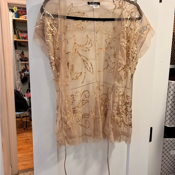 Rebrilliant Gold Sequin Women's Blouse - Picture 4 of 5